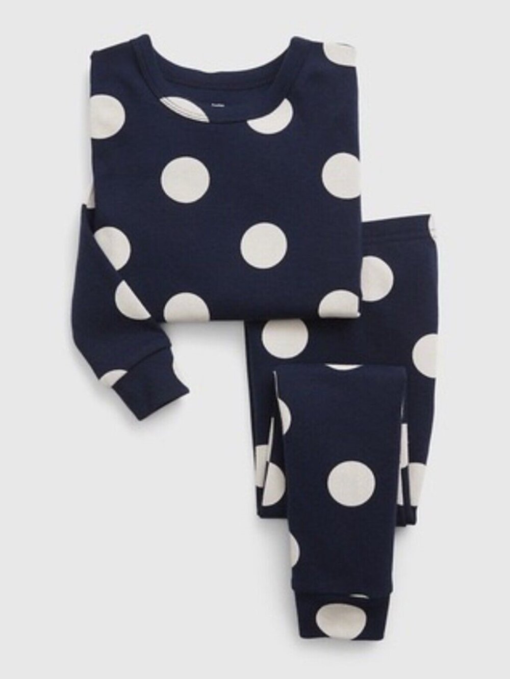 BABY GAP 100% Organic Cotton Navy Dot Pajamas PJs 2 Piece Set Kids Unisex Girl 6
